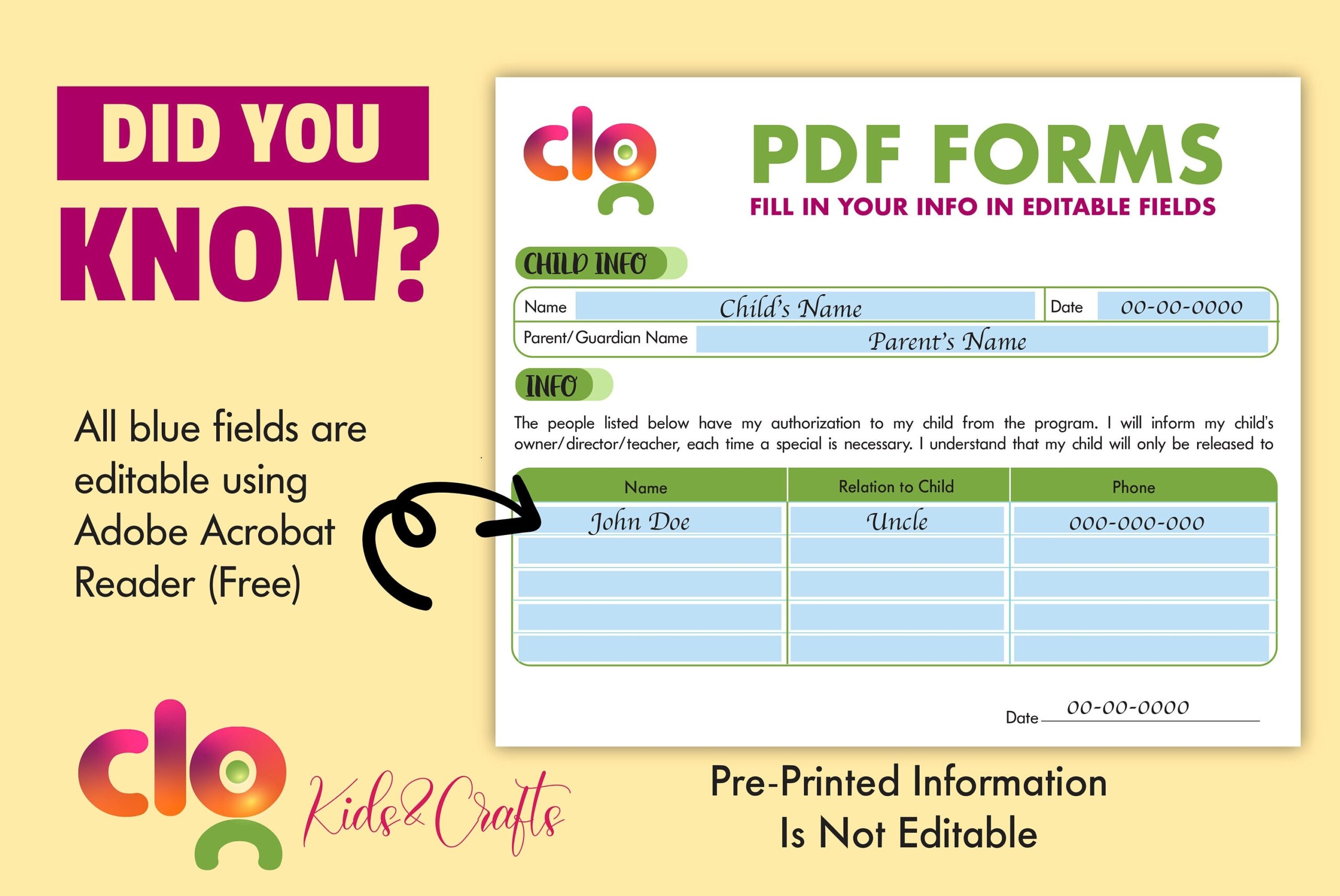 Swimming Permission Form Daycare Swimming Authorization Preschool Swimming Consent Keep Kids Safe In The Water Kids Field Trips Etsy