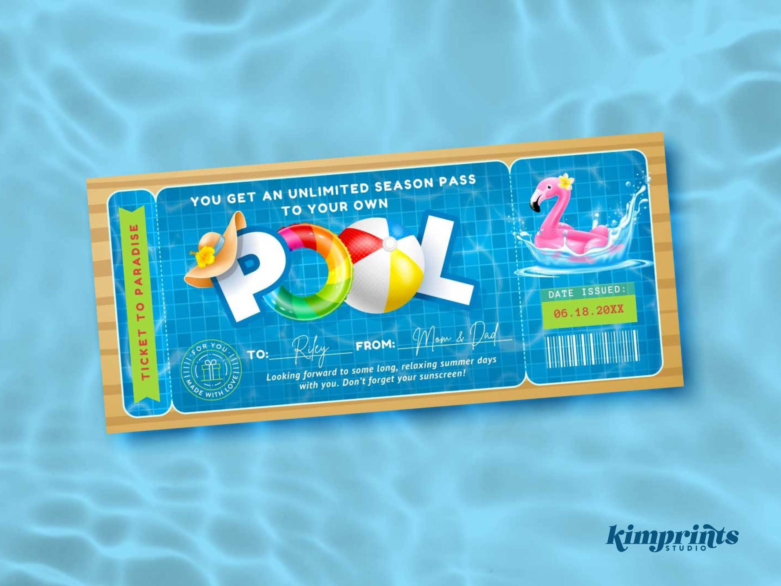 Swimming Pool Certificate Template Swim Club Season Pass 