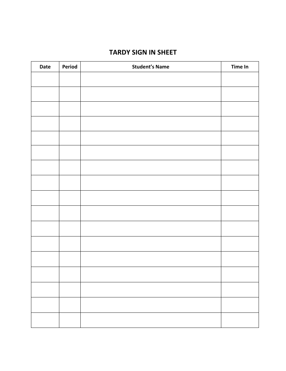 Tardy Slip Template Editable