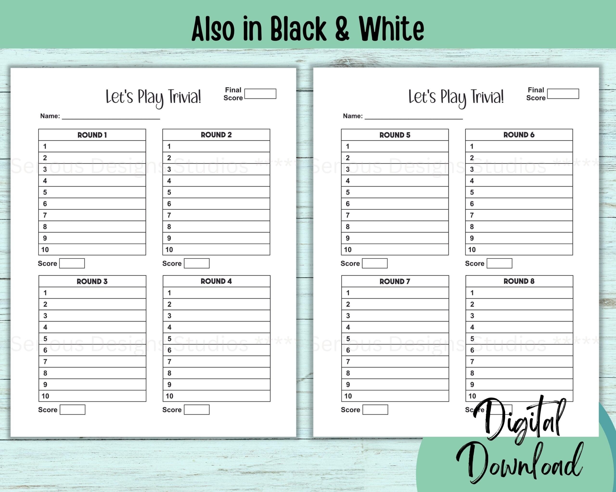 Trivia Answer Sheet Printable Trivia Sheets Trivia Host Tools 