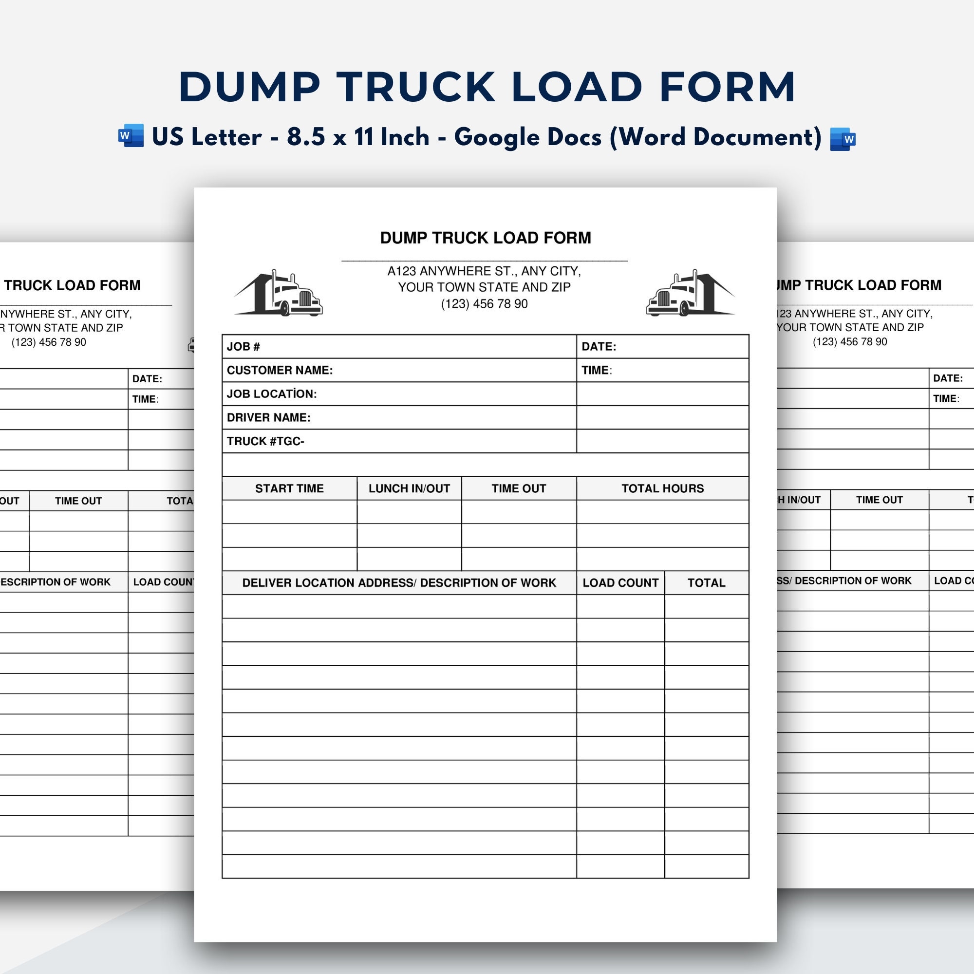 Truck Load Form Etsy Australia