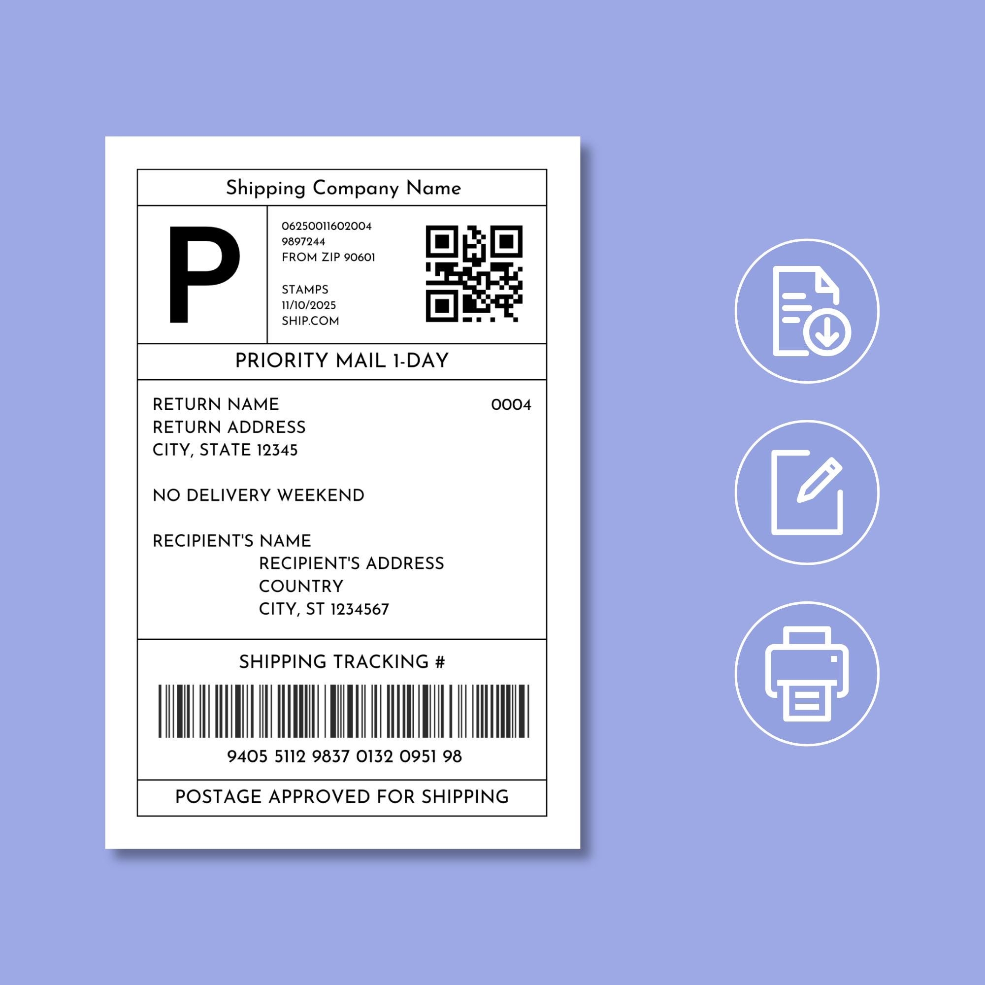 UPS Shipping Label Template Ups Shipping Label