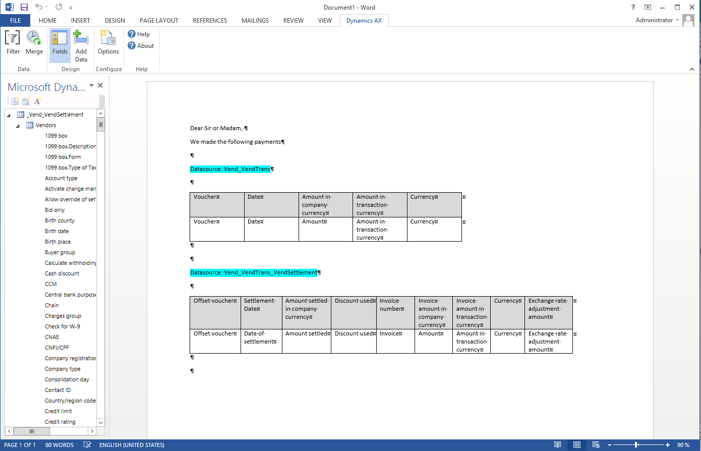 Use Document Templates To Inform Your Vendors About Payments Made Microsoft BizApps Finance U0026 Controlling