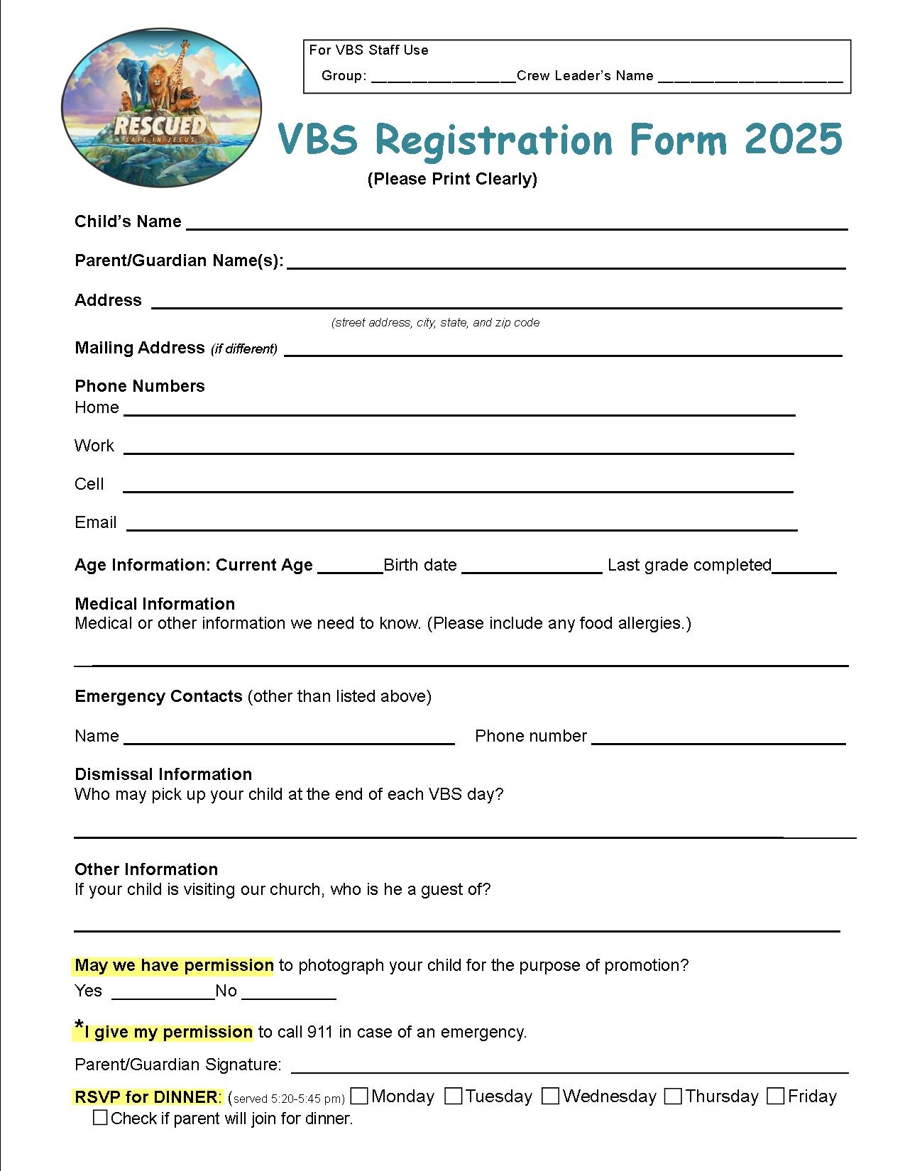 Vacation Bible School VBS Sequim Adventist Church Sequim WA