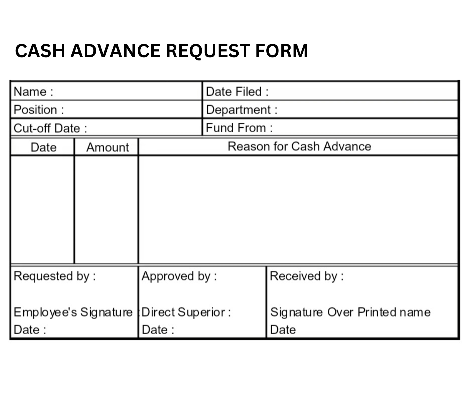 Vale Form Cash Advance Form 5X7 Inch Stationery Form New A6 Size Cash Advance Form Plain Design Stationery Filing Ca4 Ca3 Ca2 Stationery Lazada Lazada PH