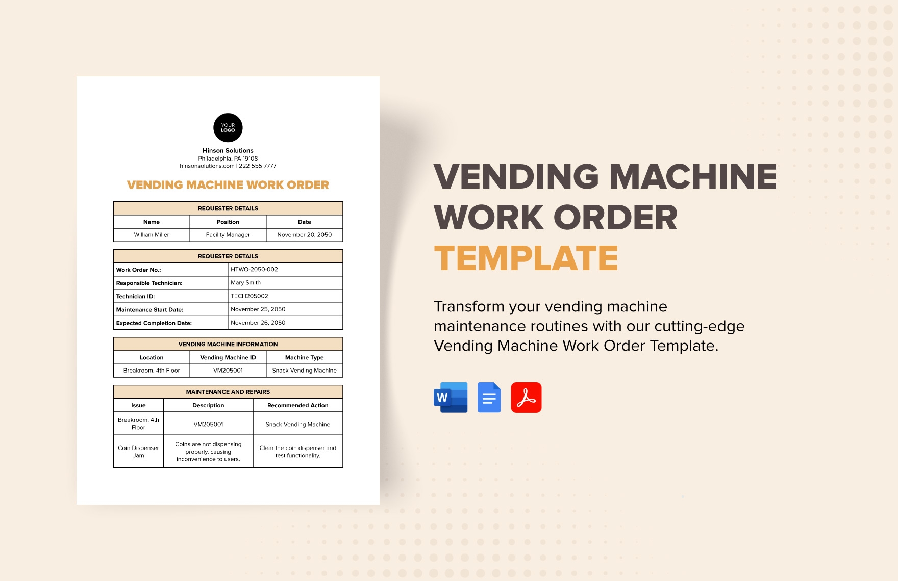 Vending Refund Slip Template
