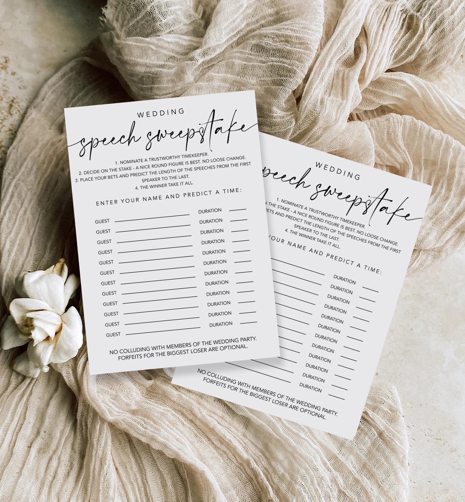 Wedding Speeches Betting Slip Template
