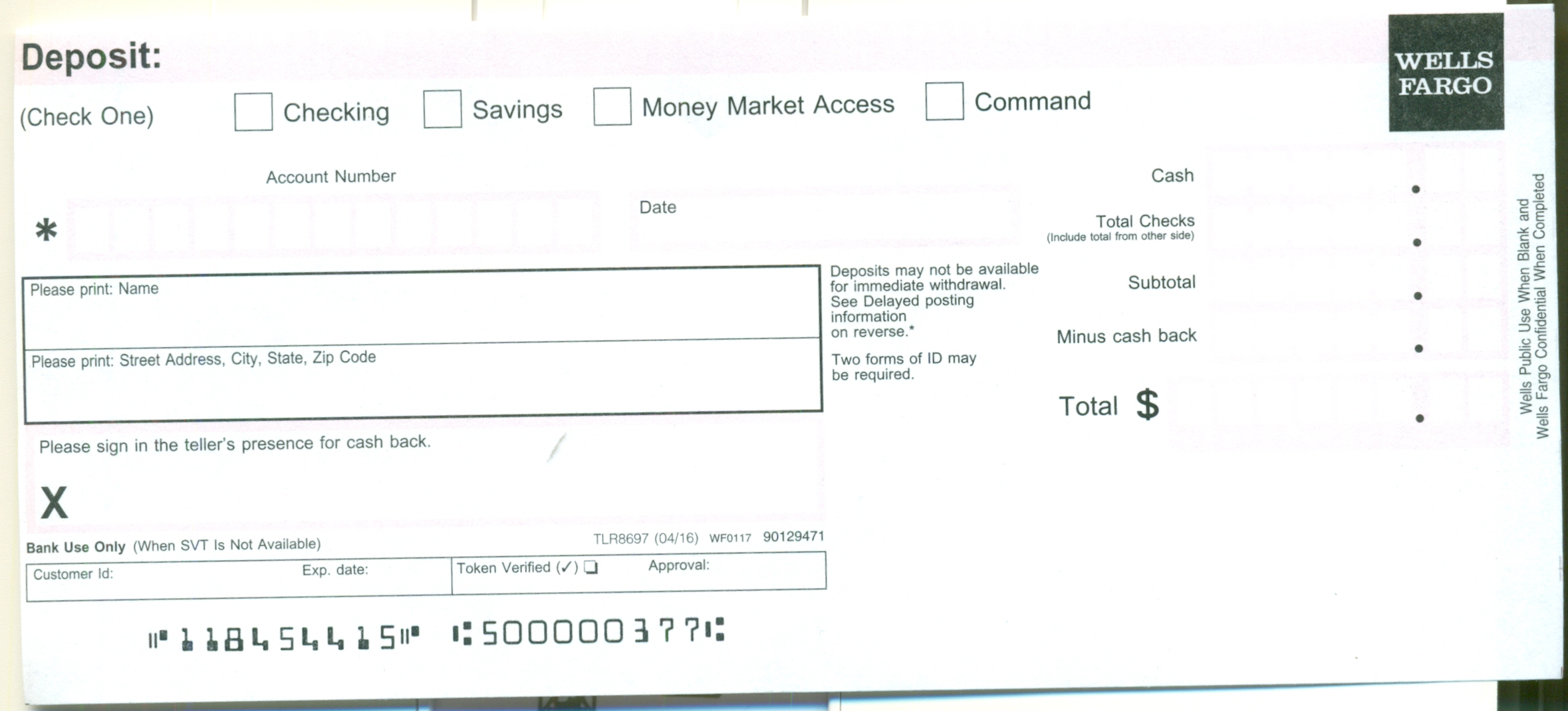 Wells Fargo Deposit Slip Free Printable Template CheckDeposit io