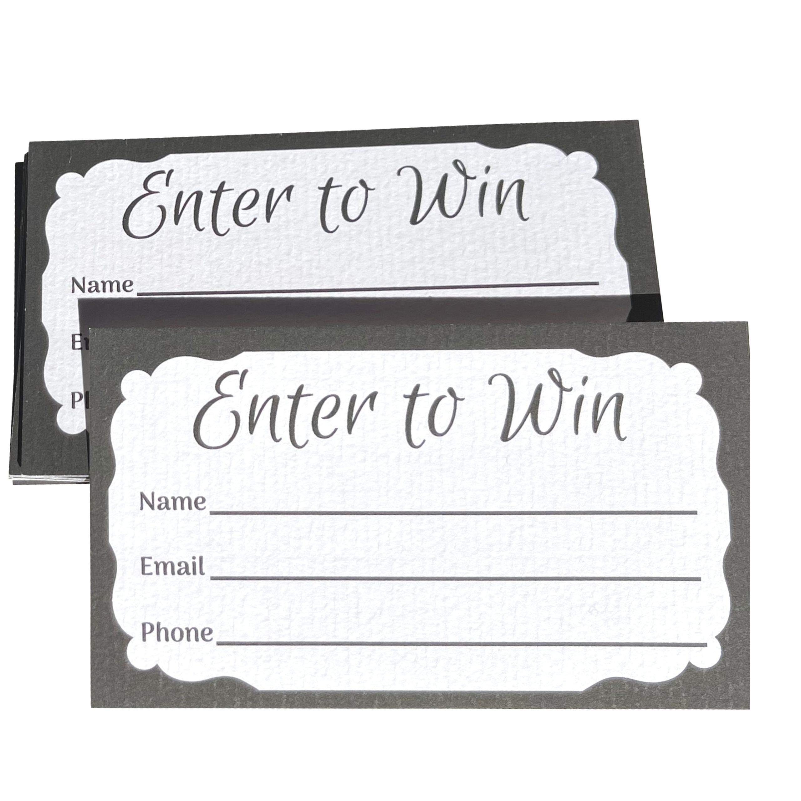 Whitman And Daughter Enter To Win Cards Raffle Tickets 100 Premium Textured Card Per Pack Entry Forms For Drawings