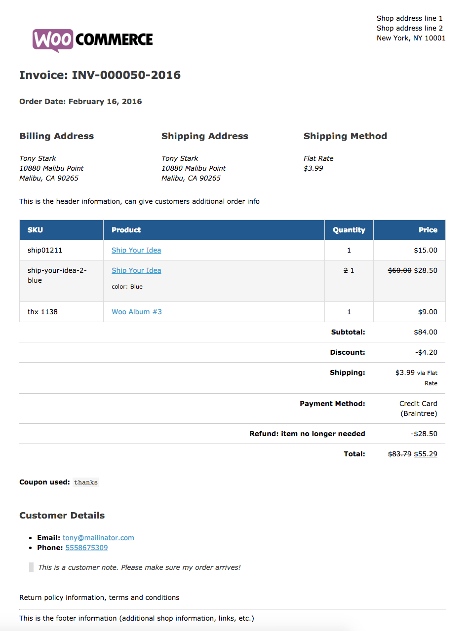 Invoice Packing Slip Template