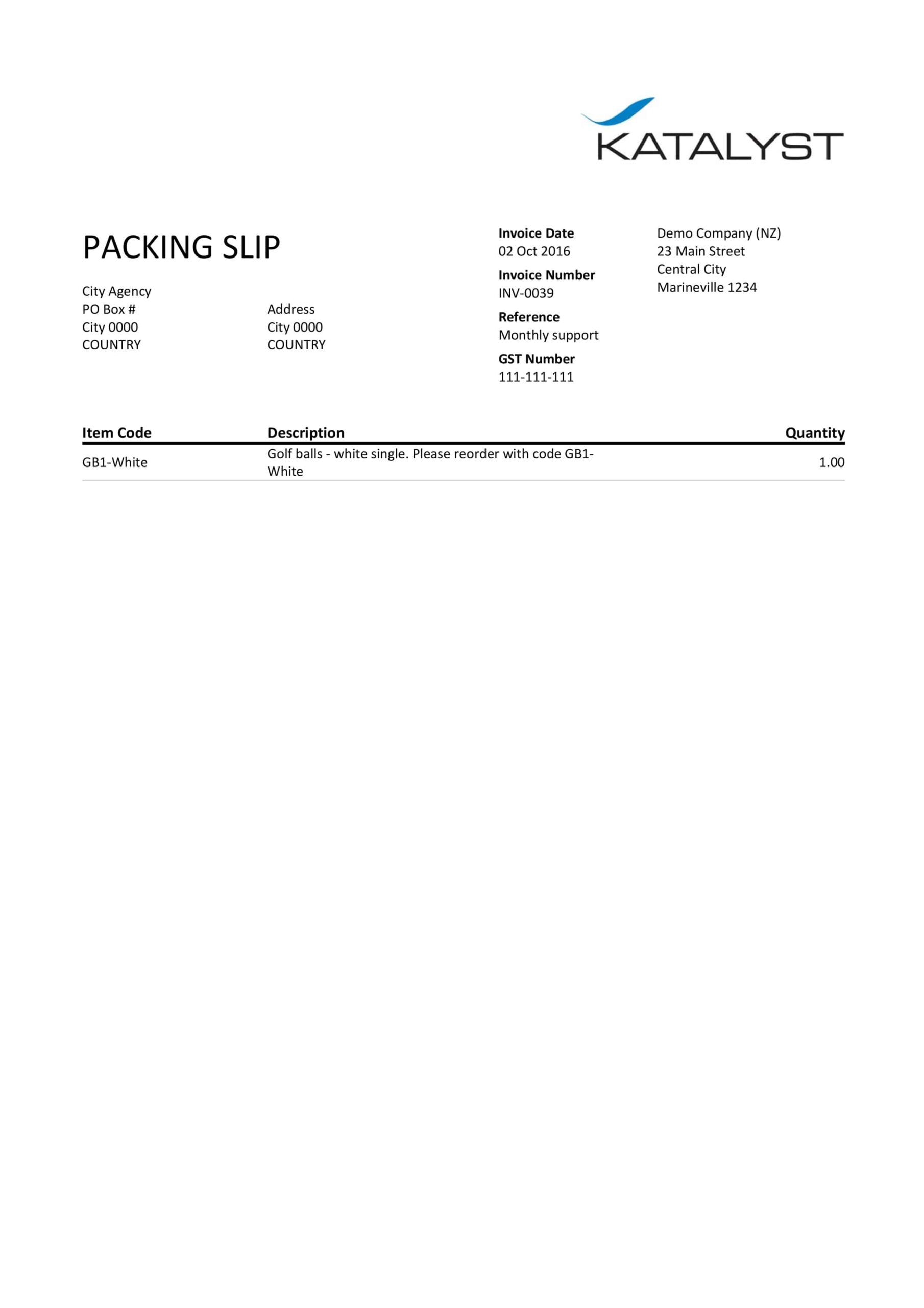Xero Custom Invoice Packing Slip Katalyst Cloud U0026 Business Services